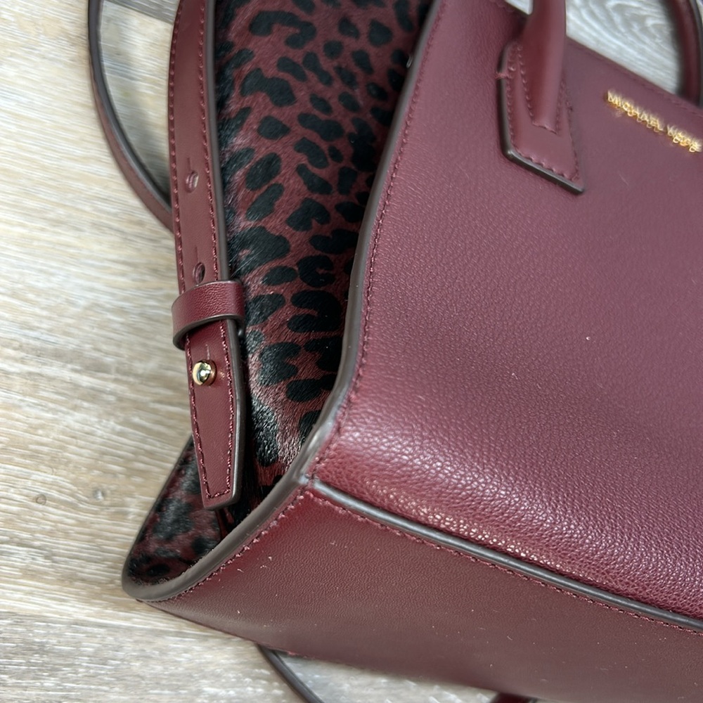 Michael Kors Burgundy and Black Satchel - Picture 13 of 14